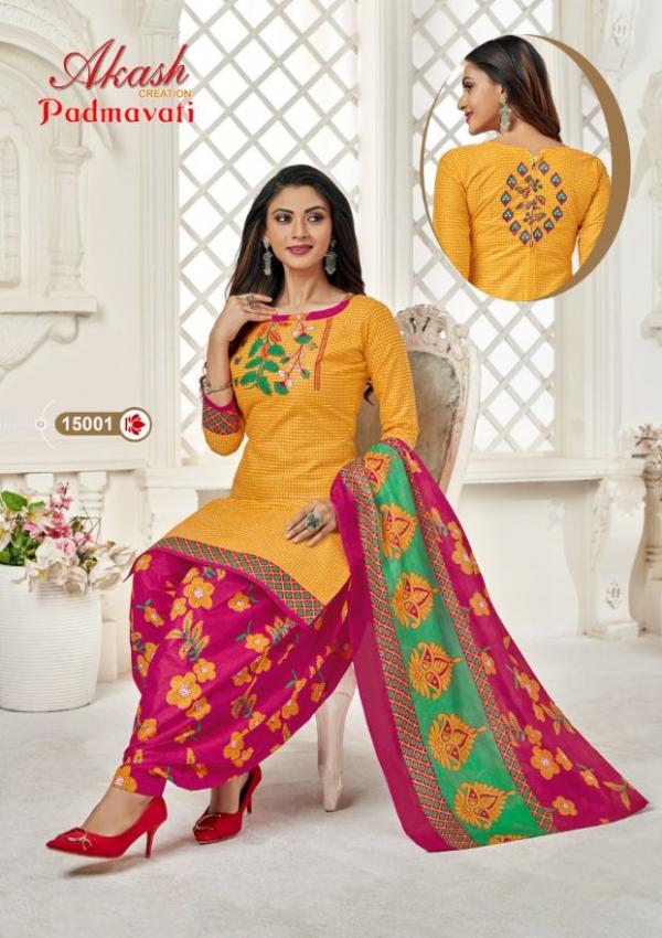 Akash Padmavati 15 Fancy Cotton Daily Wear Dress Materials